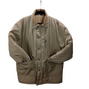 Tan Chore Jacket Corduroy Collar Work Coat Barn Utilitarian Mens Size 52R XXL